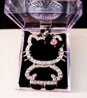 Large Full Body Hello Kitty Necklace Black Bow + Gift Box .Five Days 