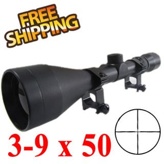   QUALITY TACTICAL SCOPE 3 9X50 SNIPER RIFLE SCOPE HUNTING SCOPE w/Rings
