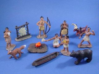 Toy Soldiers Powhatan Indians 1/32 Scale Set Painted Plastic Figures 