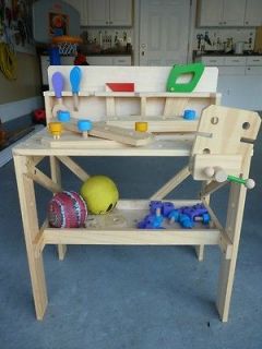 Solid Wood Toddler workbench with Tools