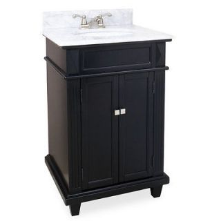 24  Bathroom Vanity Cabinet Ebony With Marble Top NEW