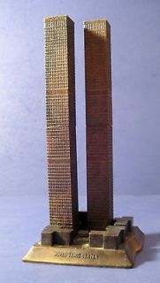Extremely Rare Vintage Twin Towers Metal Souvenir Building WORLD 