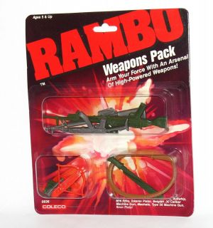   Rambo Weapons Pack for Action Figures MOC 1986 M16 machine Gun etc