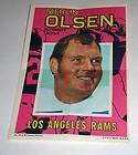 1971 Topps Football Merlin Olsen Mini Poster Insert Los Angeles Rams 