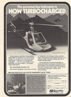 1978 Rotorway Turbocharged Scorpion 133 Helicopter ad 4/3/12