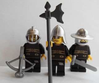 Lego 3 Castle Soldier Minifigures With Weapons Medieval Knight