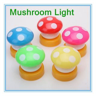   Mushroom LED Push/Touch Kid Bedroom Night Light Desk Lamp Xmas Gift