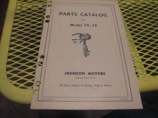 Johnson outboard motor repair parts CATALOG TN 28