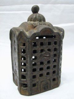 ANTIQUE CAST IRON SKYSCRAPER BUILDING STILL COIN DIME BANK EARLY TOY