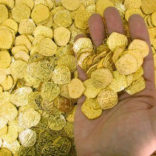 100 SHINY GOLD PIRATE TREASURE ATOCHA DOUBLOON COB COIN