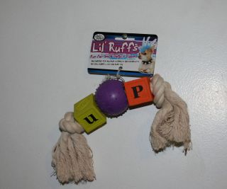 FOUR PAWS LIL RUFFS SMALL RUBBER & COTTON ROPE DOG TOY