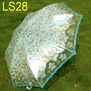   Protection luxurious Lace wedding Bridal Parasol Folding Umbrella LS28