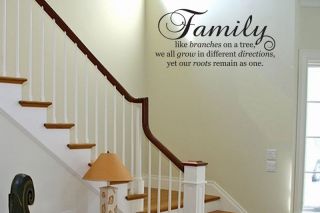 FAMILY LIKE BRANCHES ON A TREE Vinyl Wall Decal Sticker Art Quote