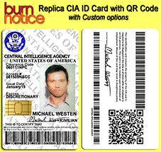   Michael Westen Replica TV Prop CIA ID Card with QR CODE & Customize