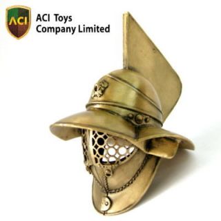 Adult Gold And Silver Roman Trojan Gladiator Costume Helmet
