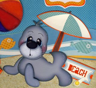BEACH ~ TRAVEL 2 premade SCRAPBOOK pages 12x12 scrapbooking 4 album BY 