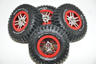 Traxxas Slash 4x4 BFGoodrich Wheels, Tires, Red, Set of 4, S1 Racing 