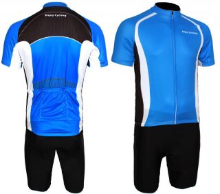 New Mens Cycling Jersey/Shirt+S​horts Padded Bike Blue