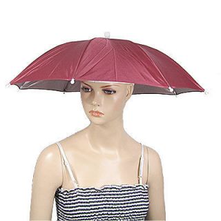 Umbrella Hat Golf Fishing Camping Headwear Cap Red d