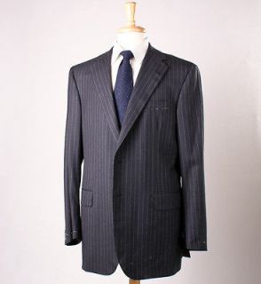 NWT OXXFORD 1220 Charcoal Gray Stripe Holland & Sherry Wool Suit 46 R 
