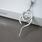   & Chrome Twin Love Hearts Womens Stainless Steel Pendant Necklace