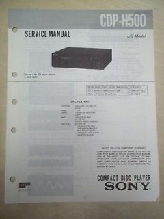 Sony Service/Repair Manual~CDP H50​0 CD Player~MHC 550​0
