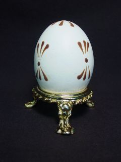 Vtg Heavy Easter Goose Egg Stand Display Holder Faberge Pysanky Gold 