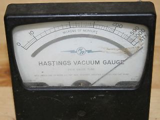 HASTINGS VACUUM GAUGE DV 6 MICRONS OF MERCURY VINTAGE
