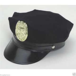 POLICE OFFICER POLICEMAN COP NAVY BLUE HAT WITH BADGE
