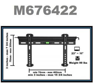 Ultra Slim Flat Wall Mount Bracket For/Fits 23  32 Inch LED,LCD 