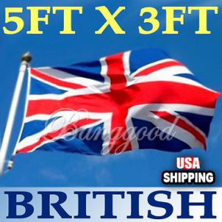 x5 Outdoor Indoor UK United Kingdom Great British Banner Flag 