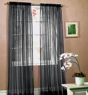 sheer window panels in Curtains, Drapes & Valances
