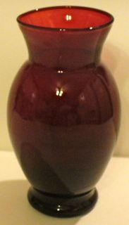 ruby red vase in Glassware