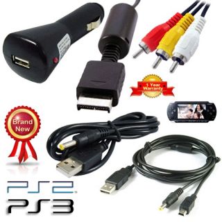 Mini USB RCA to Sony Playstation AV PSP PS 2 PS3 PC Car Charger Data 