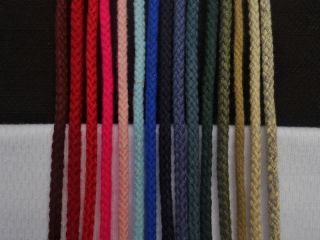 100% Cotton Braided Cord 1/4 15 Colors RedPinkGreenBl​u