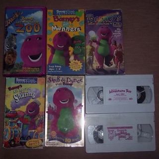   Barneys Purple Dinosaur VHS Video Tapes Movies Sing Dance Bus Zoo