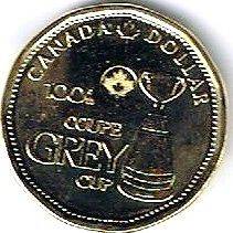 2012 CANADA 100th ANNIVERSARY GREY CUP CFL $1 DOLLAR LOONIE COIN UNC 