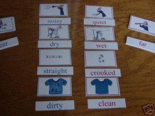 Montessori Homeschool ANTONYMS Match Card Material