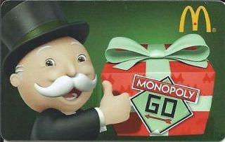 MCDONALDS MONOPOLY MINT GIFT CARD FROM CANADA BILINGUAL NO VALUE