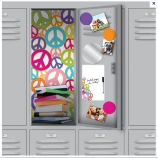   decor kit SCHOOL LOCKER adhesive wall paper magnets dry erase mirror