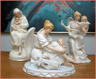   Fine China Mint Porcelain Figurines Angels Cherub Virgin Mary Music