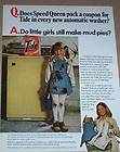1976 ad page  TIDE Laundry soap Speed Queen Washer Little GIRL dirty 