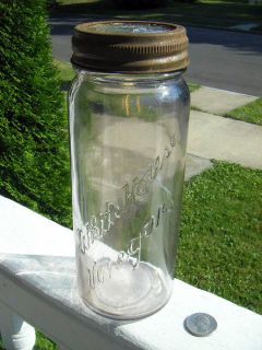 white house vinegar embossed in script cylinder jar with embossed 