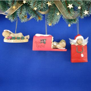   Drake Santas Little Angels Mail Box Present Baby Doll Ornament set