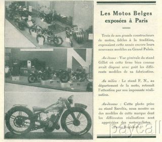 1933 Ad Motorbike SAROLEA Motorcycle Englebert Tires