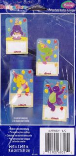 BARNEY PLACE CARDS ~ Birthday Party Supplies