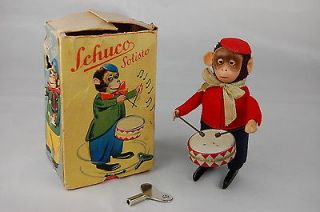 Schuco Clockwork Pre World War II Monkey With Drum Near Mint With Poor 