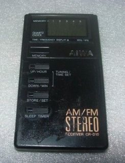 Vintage Portable AIWA Quartz Clock AM/FM Stereo Receiver CR D10