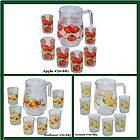 Pcs Glass Drinking Set (6 Tumblers & Pitcher Included) 3 Designs 