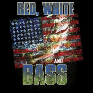 Fishing Tshirt Red White And Bass Lake Lure Rod American Fisherman 
